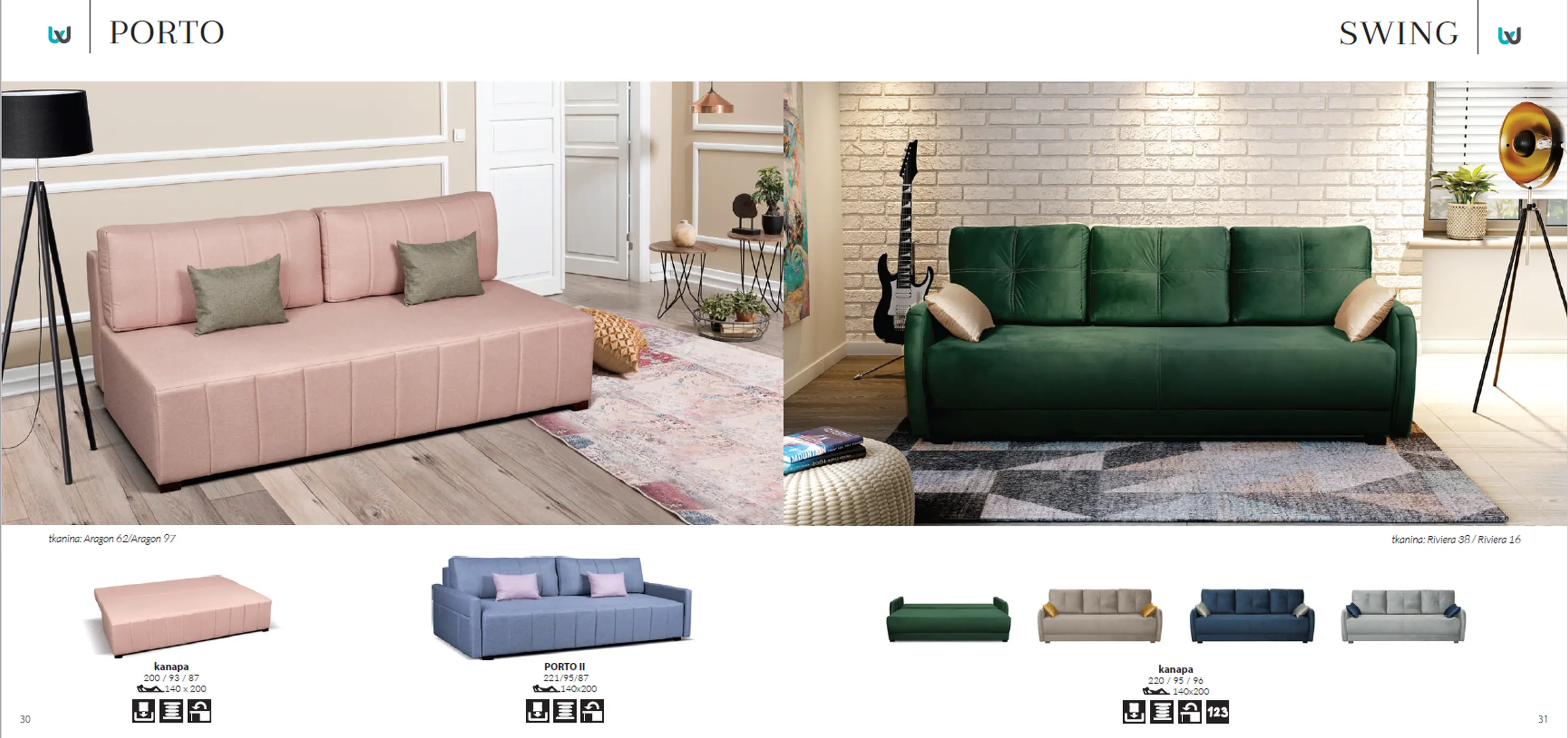Katalog mebli Werxal - Kanapa Porto oraz Kanapa Swing